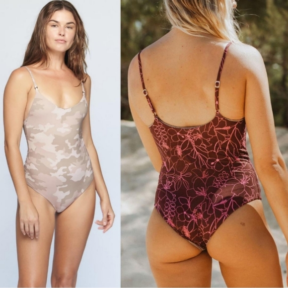 New acacia swimwear hina samba L fullpiece swim suit purple black snake animal - Picture 7 of 14